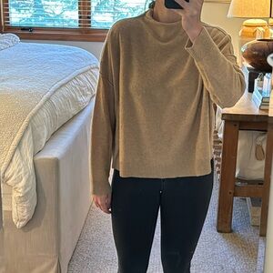 Pilcro. 100% cashmere sweater. Small. Tan. Anthropologie. Mock neck.